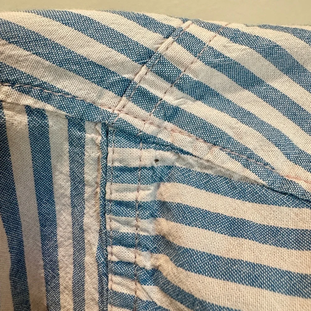 Madewell Blue & White Vertical Stripe Relaxed Button-Down - Picture 7 of 7